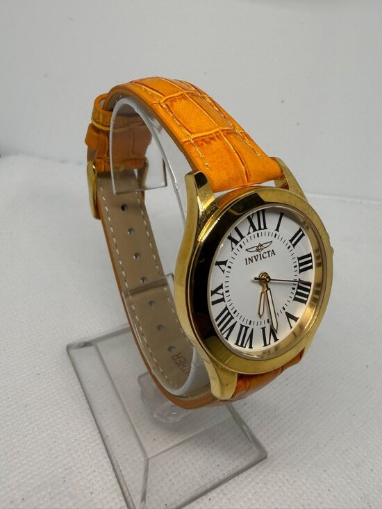 Invicta 15936 Women’s Gold Tone Roman Numeral Watch Orange Leather + 4 Straps main image 6